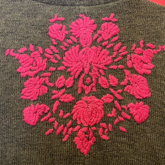 Free people wool double breasted sweater with embroidery (rare) - Picture 2 of 8